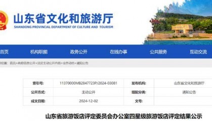 泰安潍坊各两家！这4家酒店被认定基本达到四星级旅游饭店标准