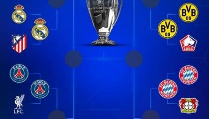 欧冠八强出炉：阿森纳对阵皇马 拜仁战国米